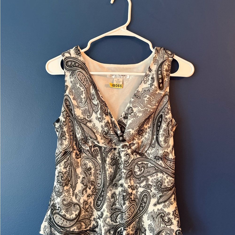 Rena Rowan Black and White Paisley Blouse